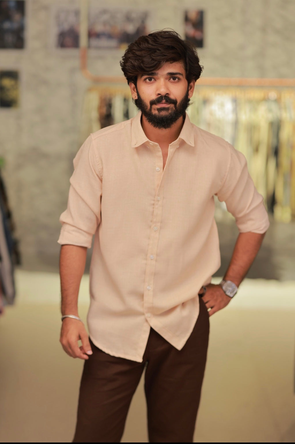 Sandal Linen Full-Hand Shirt