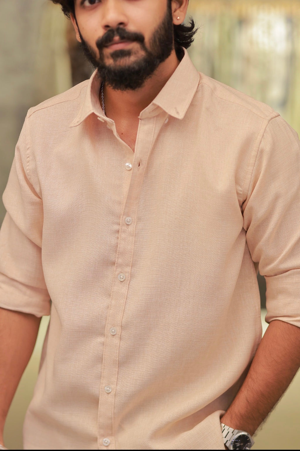 Sandal Linen Full-Hand Shirt
