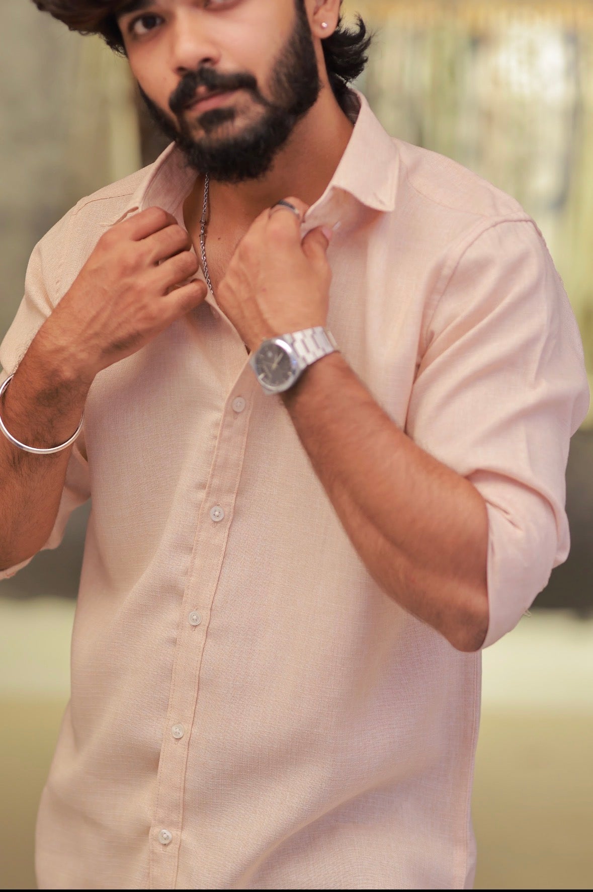 Sandal Linen Full-Hand Shirt