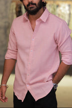 Pink Linen Full-Hand Shirt