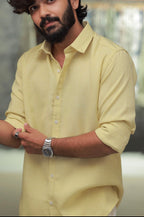 Yellow Linen Full-Hand Shirt