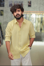 Yellow Linen Full-Hand Shirt