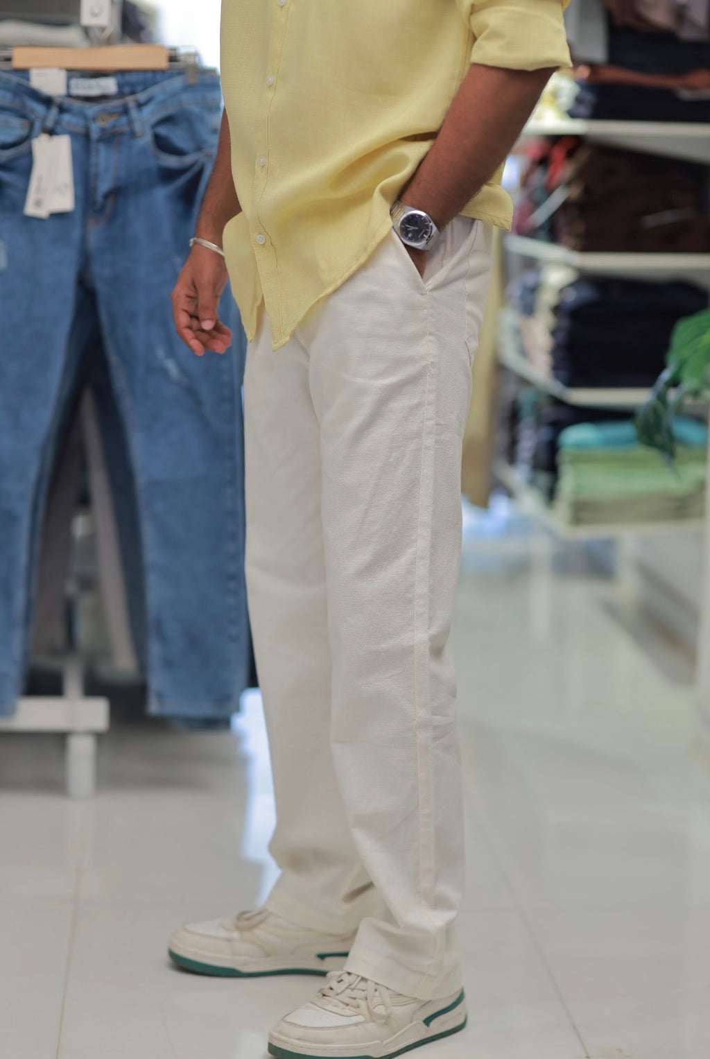 Semi-White Linen Trousers