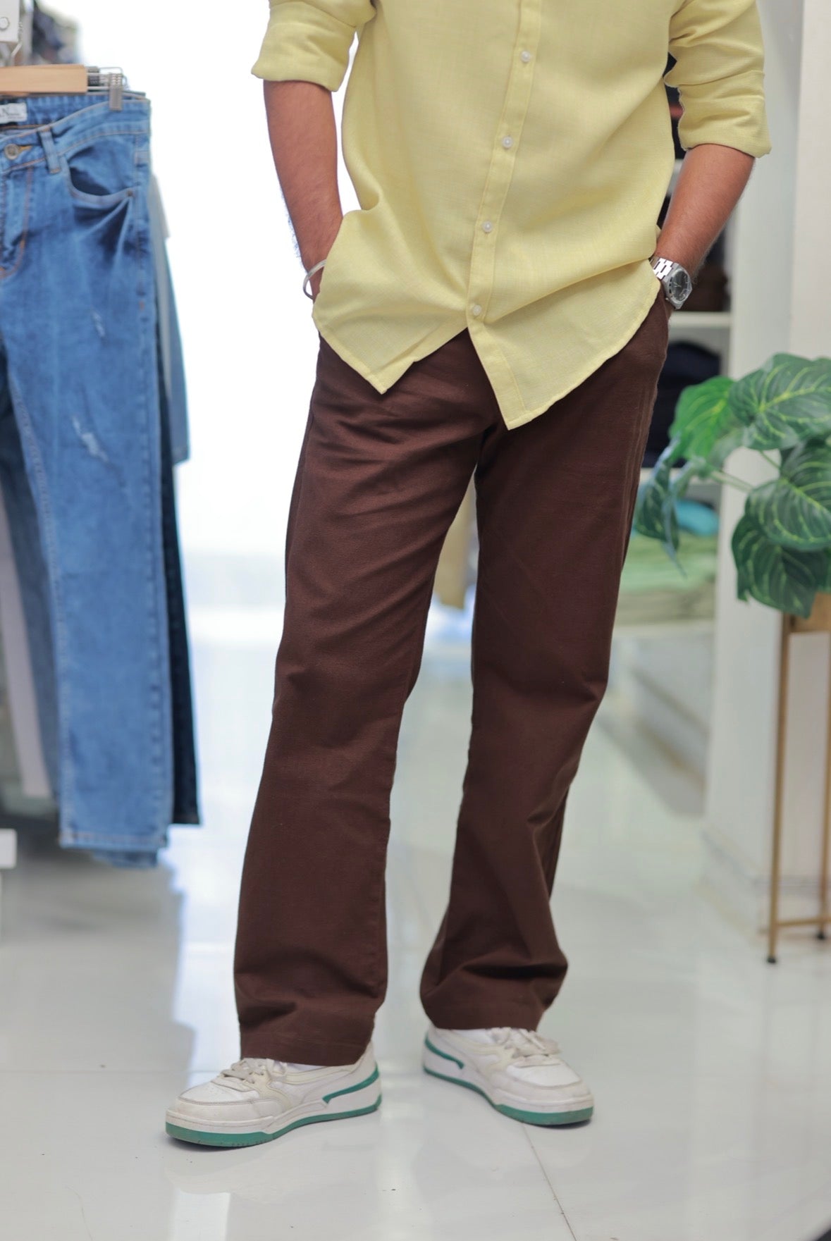 Brown Linen Trousers