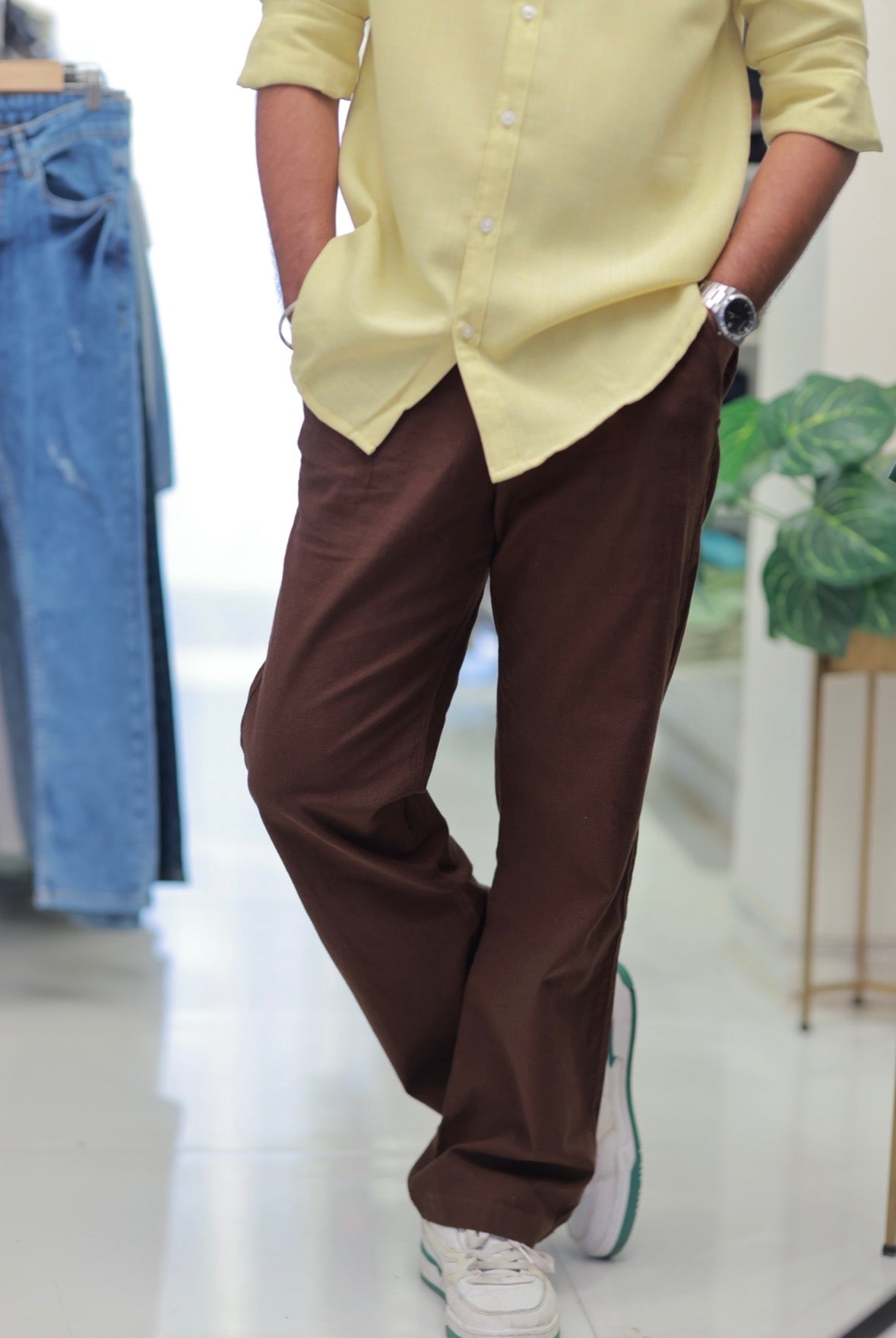 Brown Linen Trousers