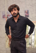 Black Stone-Work Party-Wear Shirt