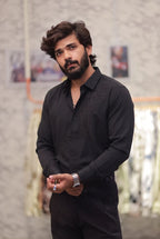 Black Stone-Work Party-Wear Shirt