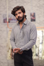 Mint green Stone-Work Party-Wear Shirt