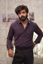 Wine Stone-Work Party-Wear Shirt