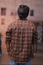 Brown Checked Full-Hand Shirt
