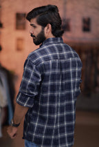 Blue Checked Full-Hand Shirt
