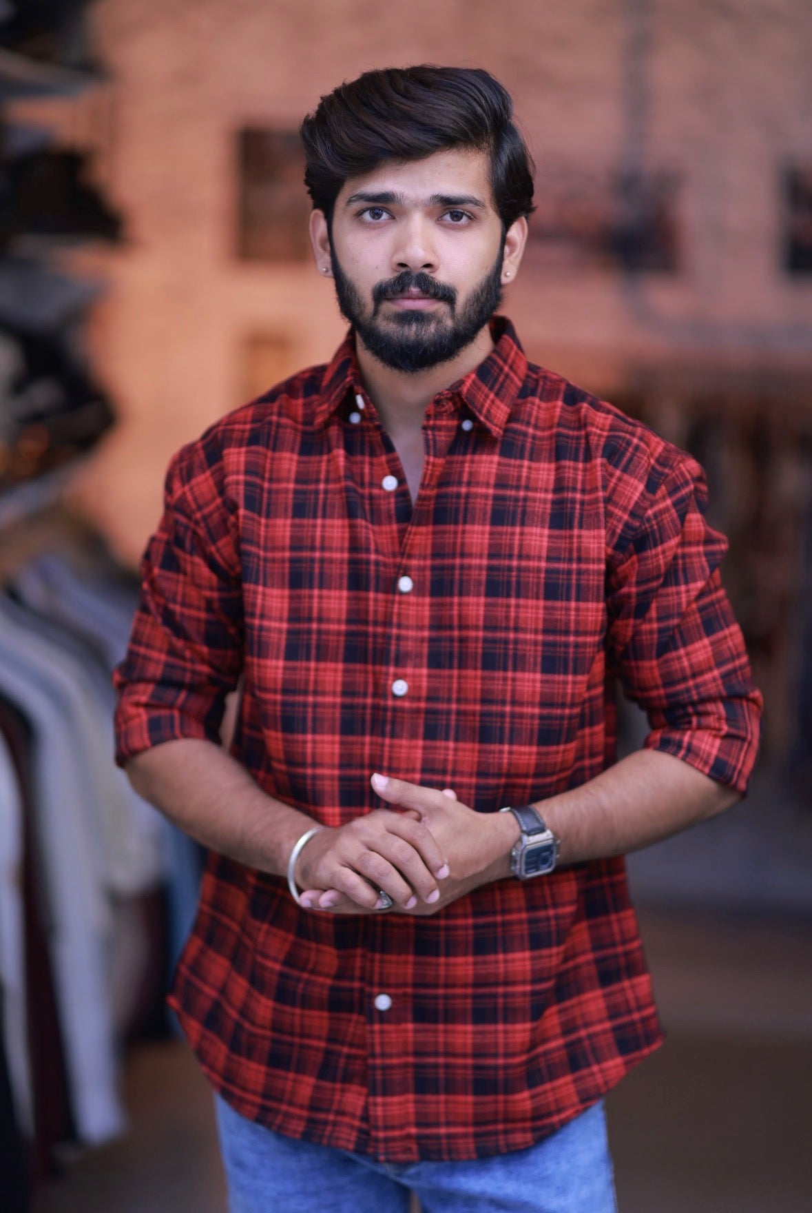 Red Checked Full-Hand Shirt