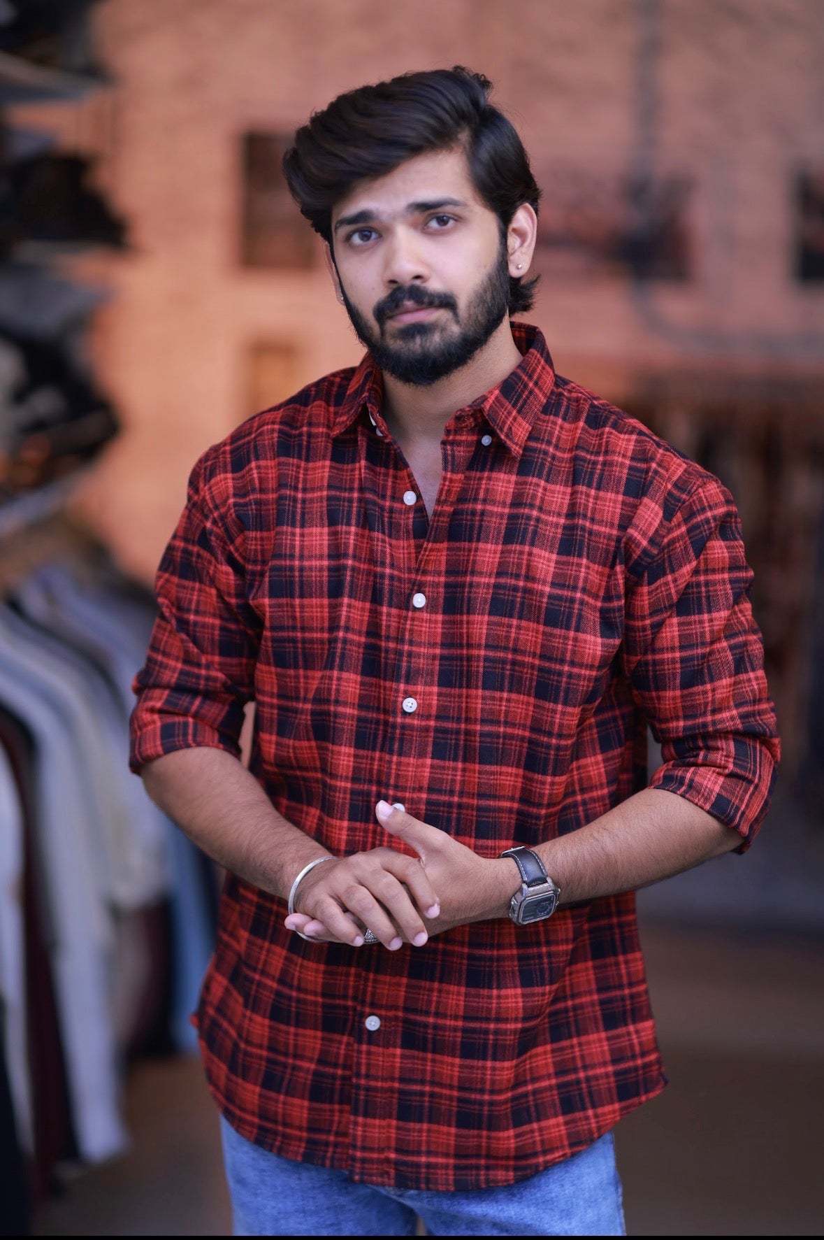 Red Checked Full-Hand Shirt
