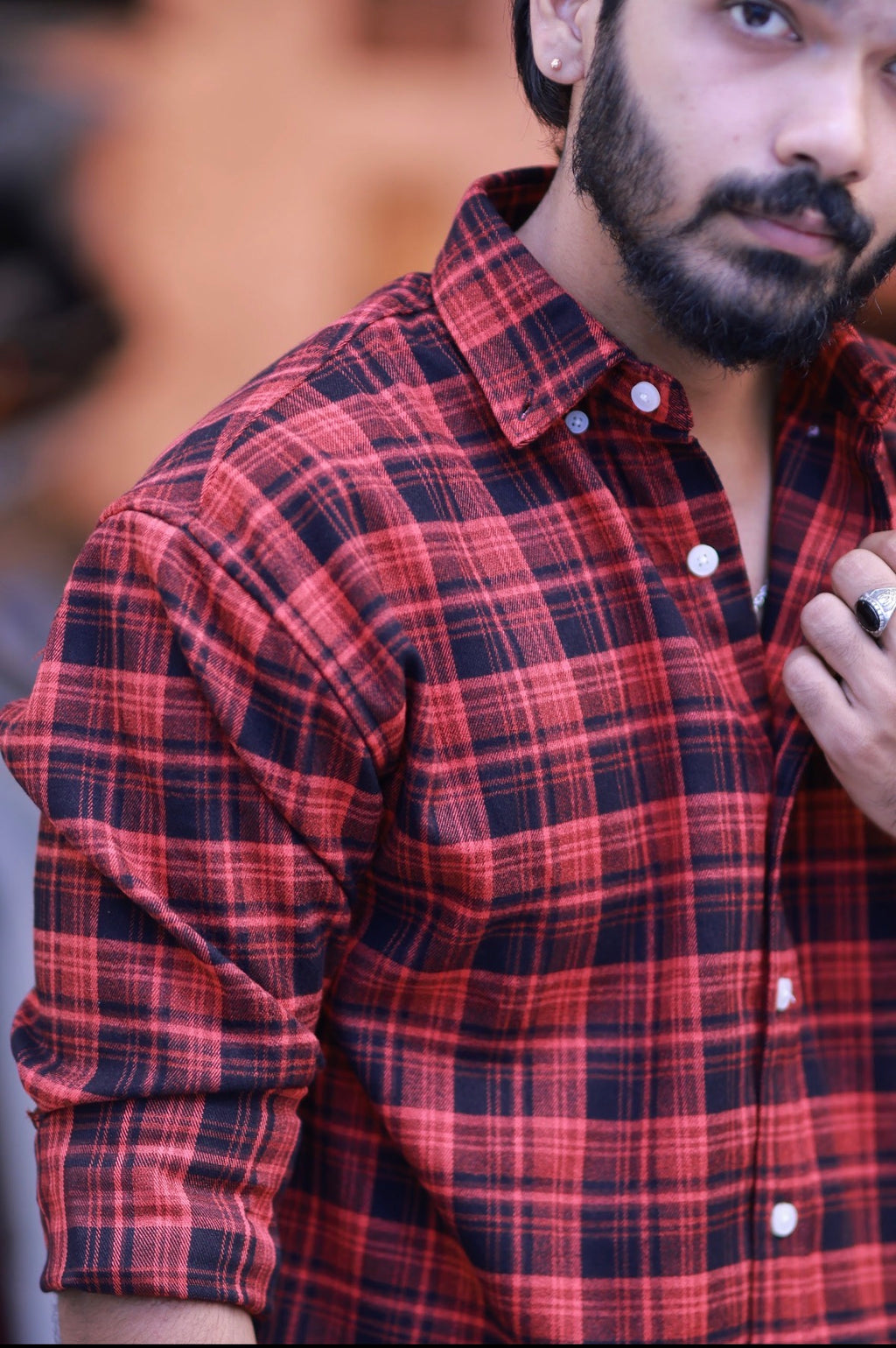 Red Checked Full-Hand Shirt