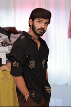 Black Embroidery Full-Hand Shirt