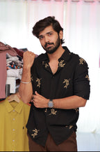 Black Embroidery Full-Hand Shirt