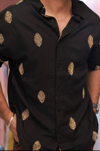 Black Embroidery Full-Hand Shirt