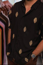 Black Embroidery Full-Hand Shirt