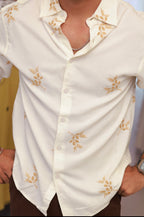 White Embroidery Full-Hand Shirt