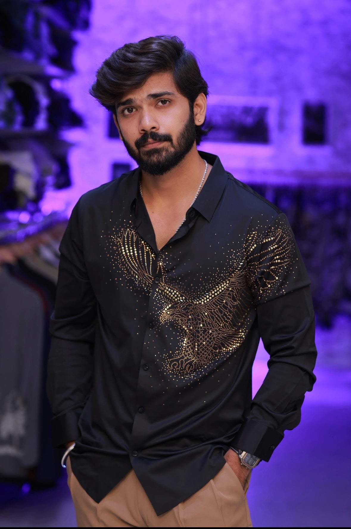 Black Eagle Stone-Work Shirt