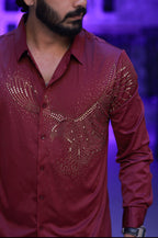 Wine Eagle Stone-Work Shirt