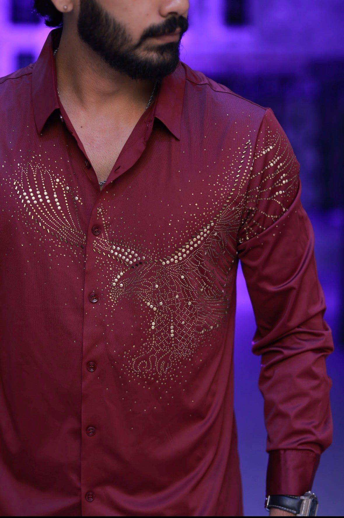 Wine Eagle Stone-Work Shirt