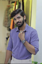 Purple Plain Formal Full-Hand Shirt