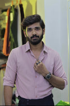 Pink Plain Formal Full-Hand Shirt