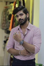 Pink Plain Formal Full-Hand Shirt