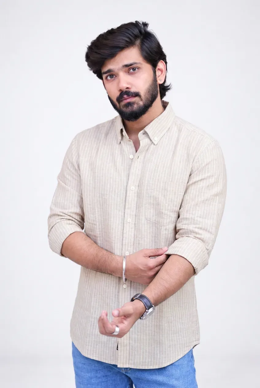 Sandal Striped Full-Hand Shirt