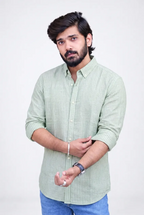 Green Striped Full-Hand Shirt
