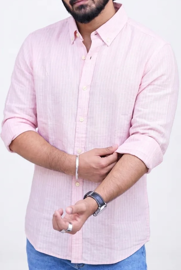 Pink Striped Full-Hand Shirt