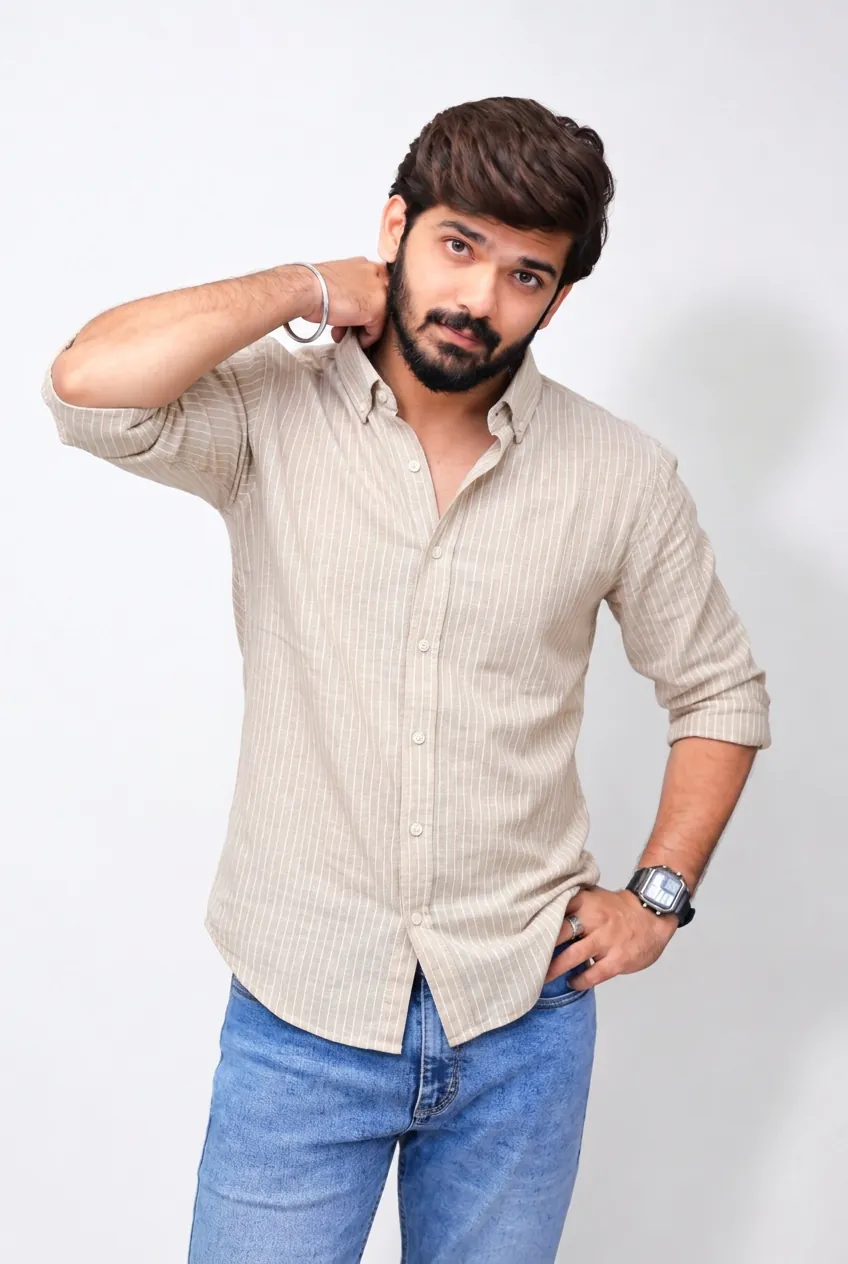 Sandal Striped Full-Hand Shirt