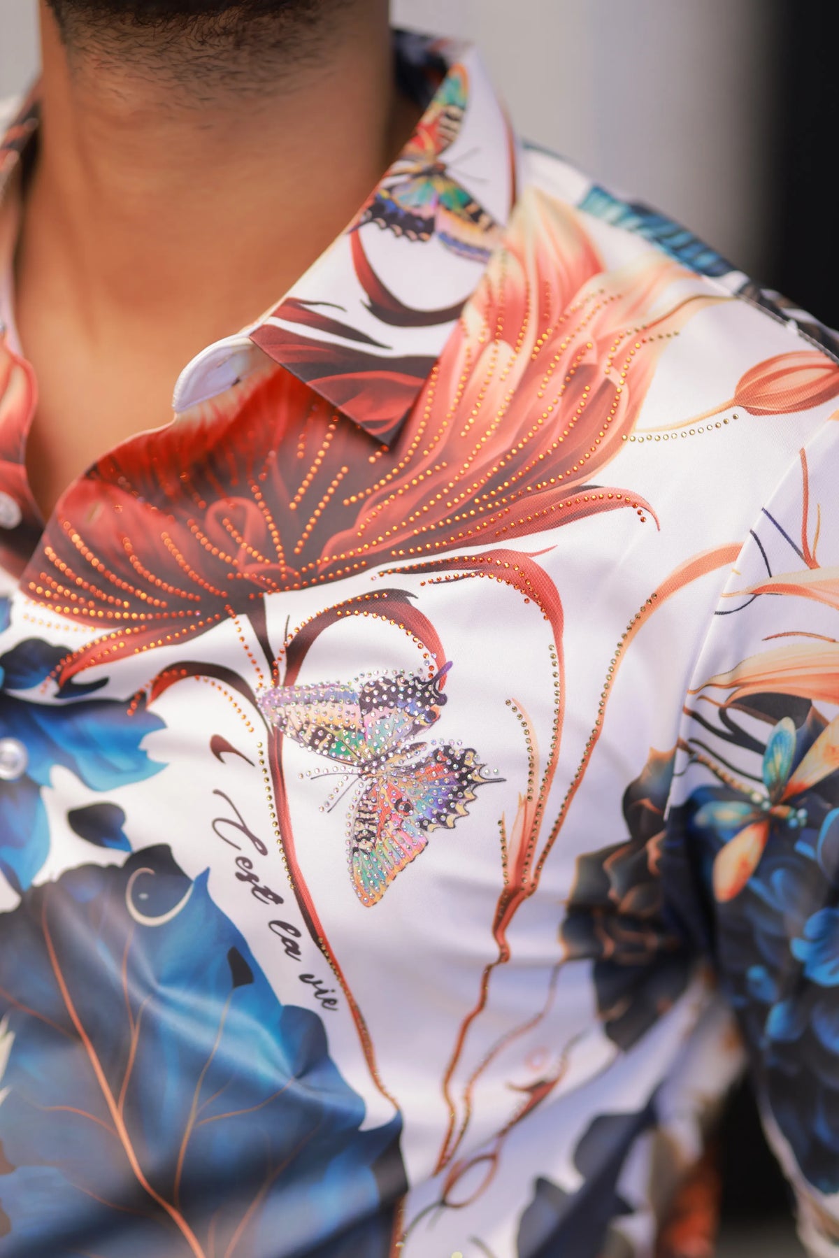 Imported Stone-Work Party-Wear Shirt