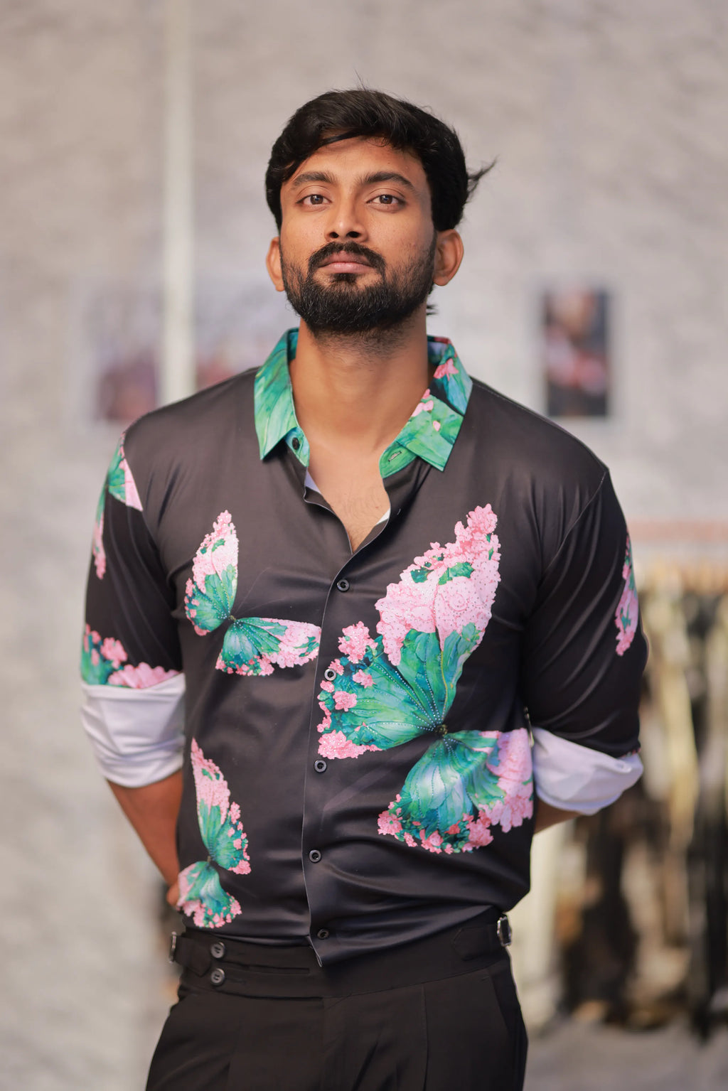 Imported Stone-Work Party-Wear Shirt