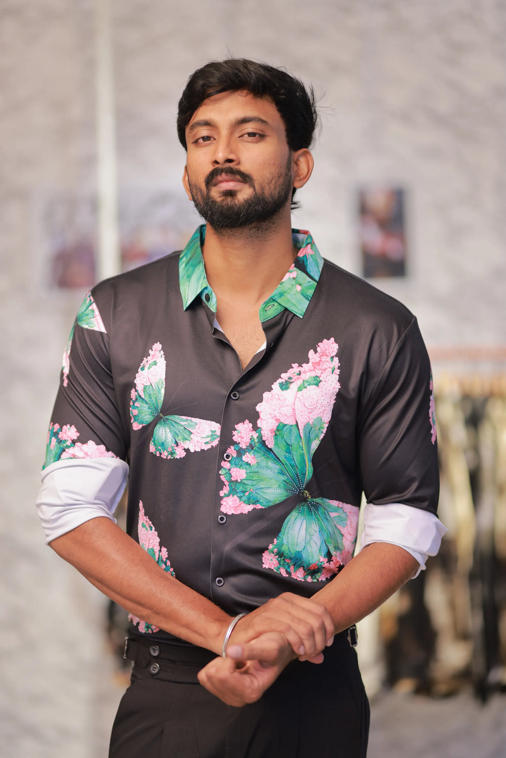 Imported Stone-Work Party-Wear Shirt