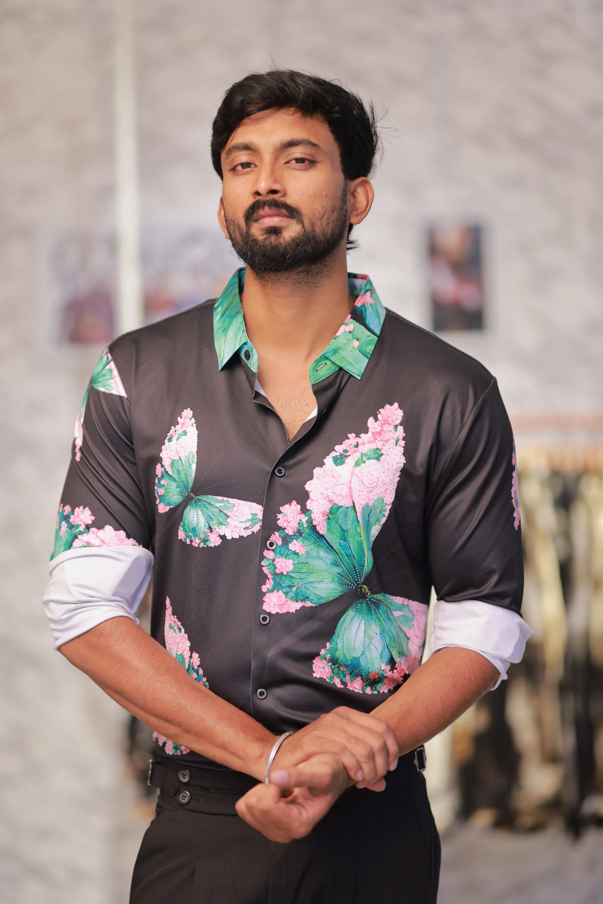 Imported Stone-Work Party-Wear Shirt
