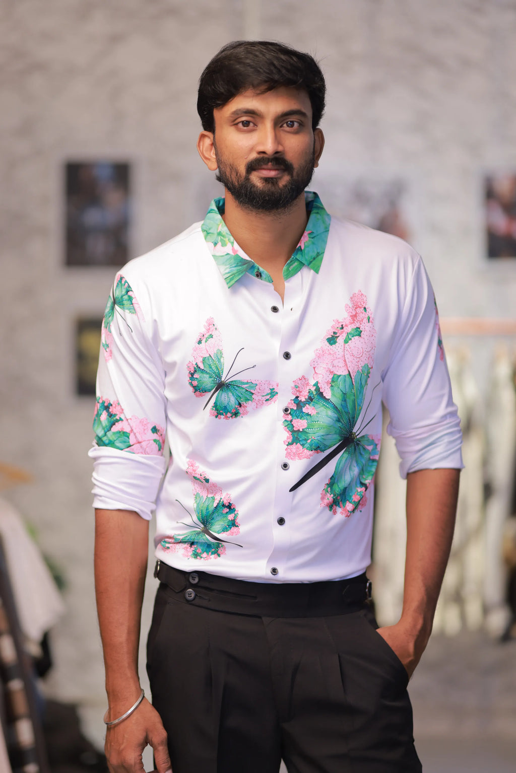 Imported Stone-Work Party-Wear Shirt