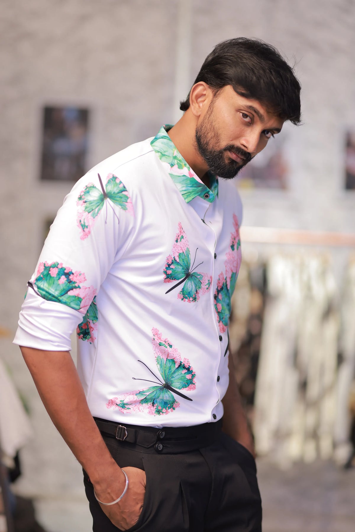 Imported Stone-Work Party-Wear Shirt