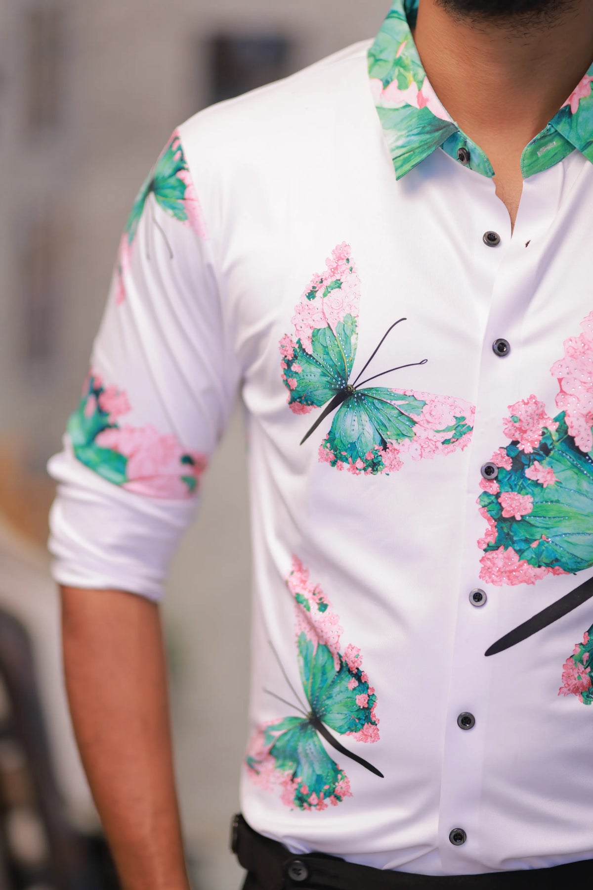 Imported Stone-Work Party-Wear Shirt