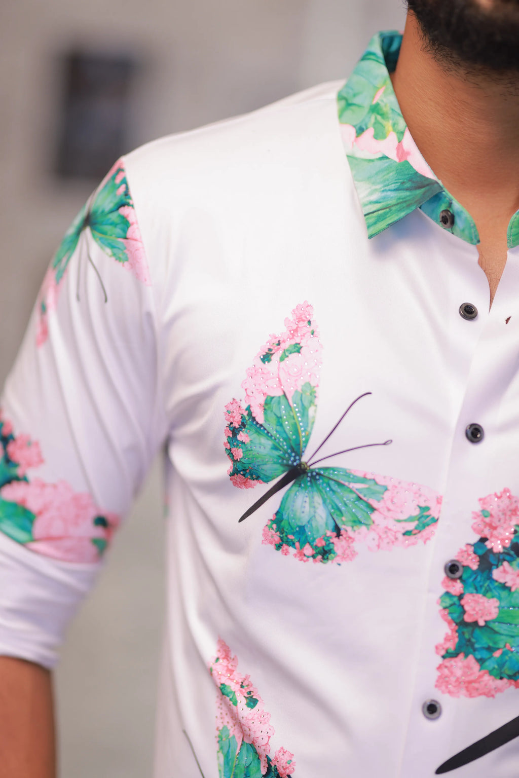 Imported Stone-Work Party-Wear Shirt