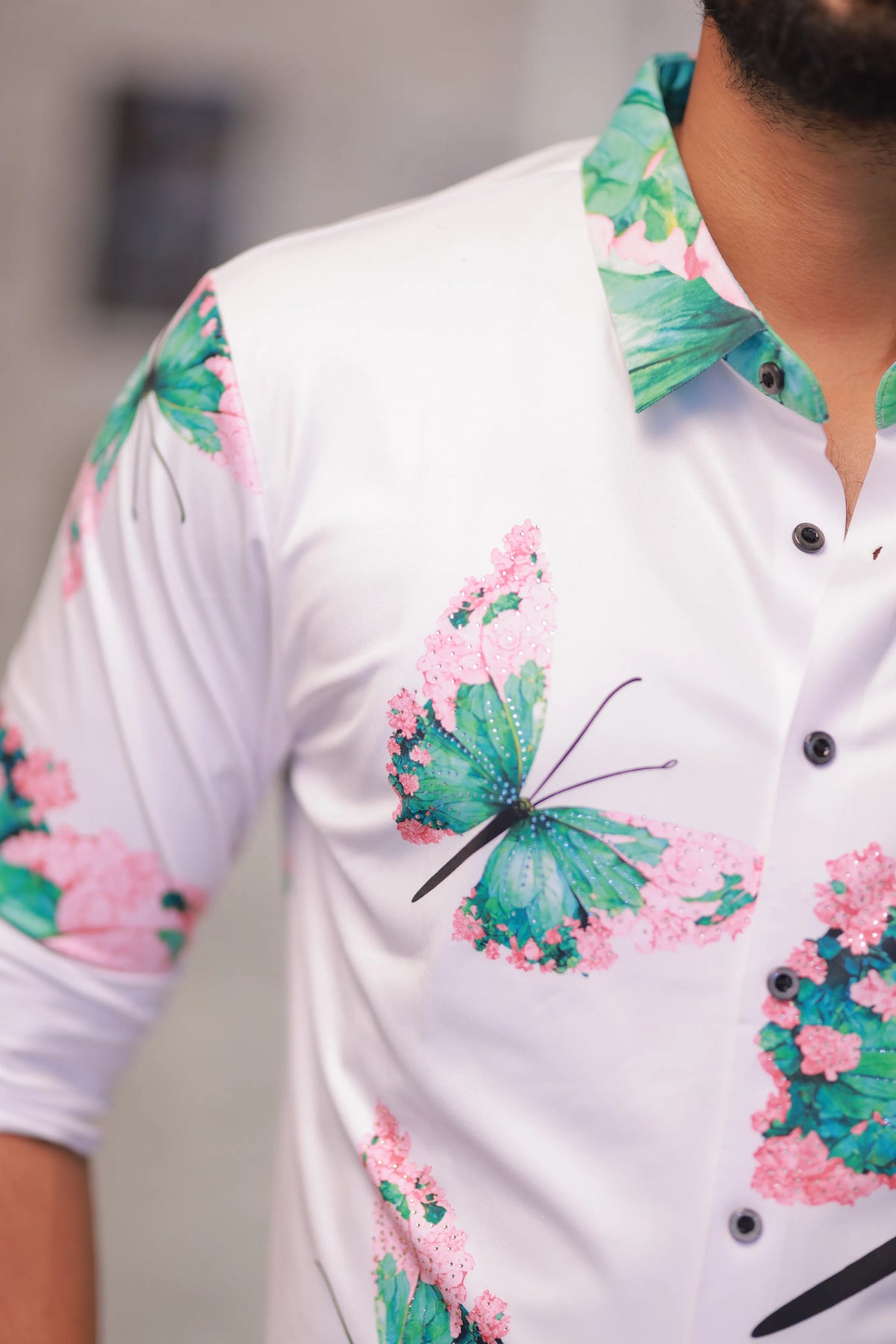 Imported Stone-Work Party-Wear Shirt