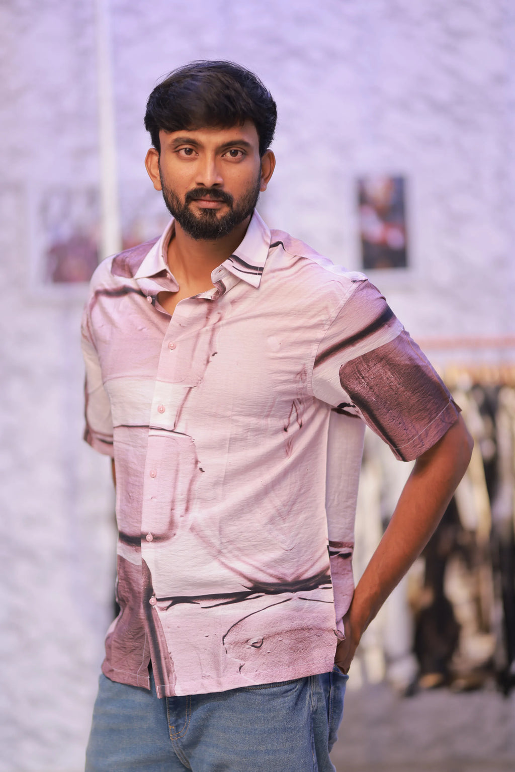 Printed Half-Hand Shirt