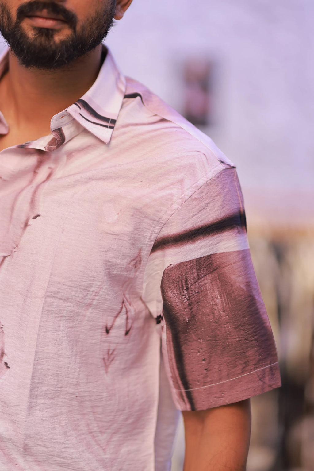 Printed Half-Hand Shirt