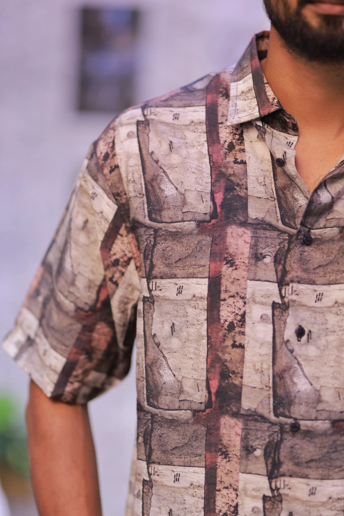 Printed Half-Hand Shirt