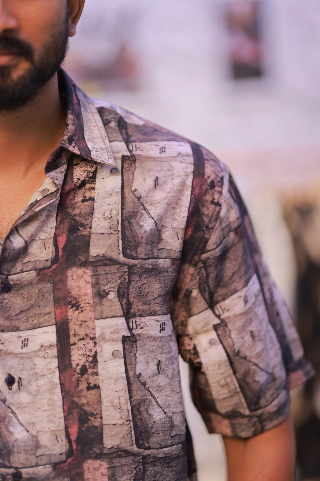 Printed Half-Hand Shirt