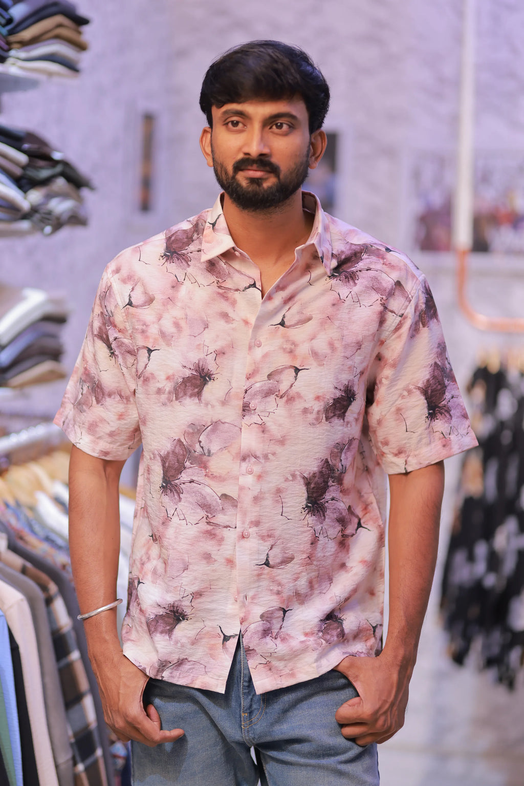 Printed Half-Hand Shirt