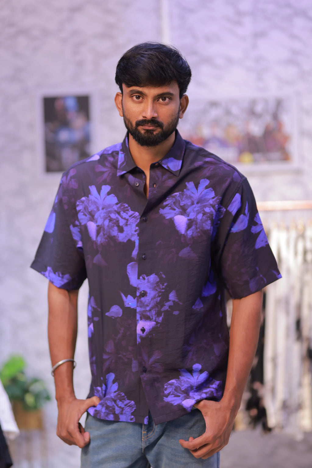 Printed Half-Hand Shirt