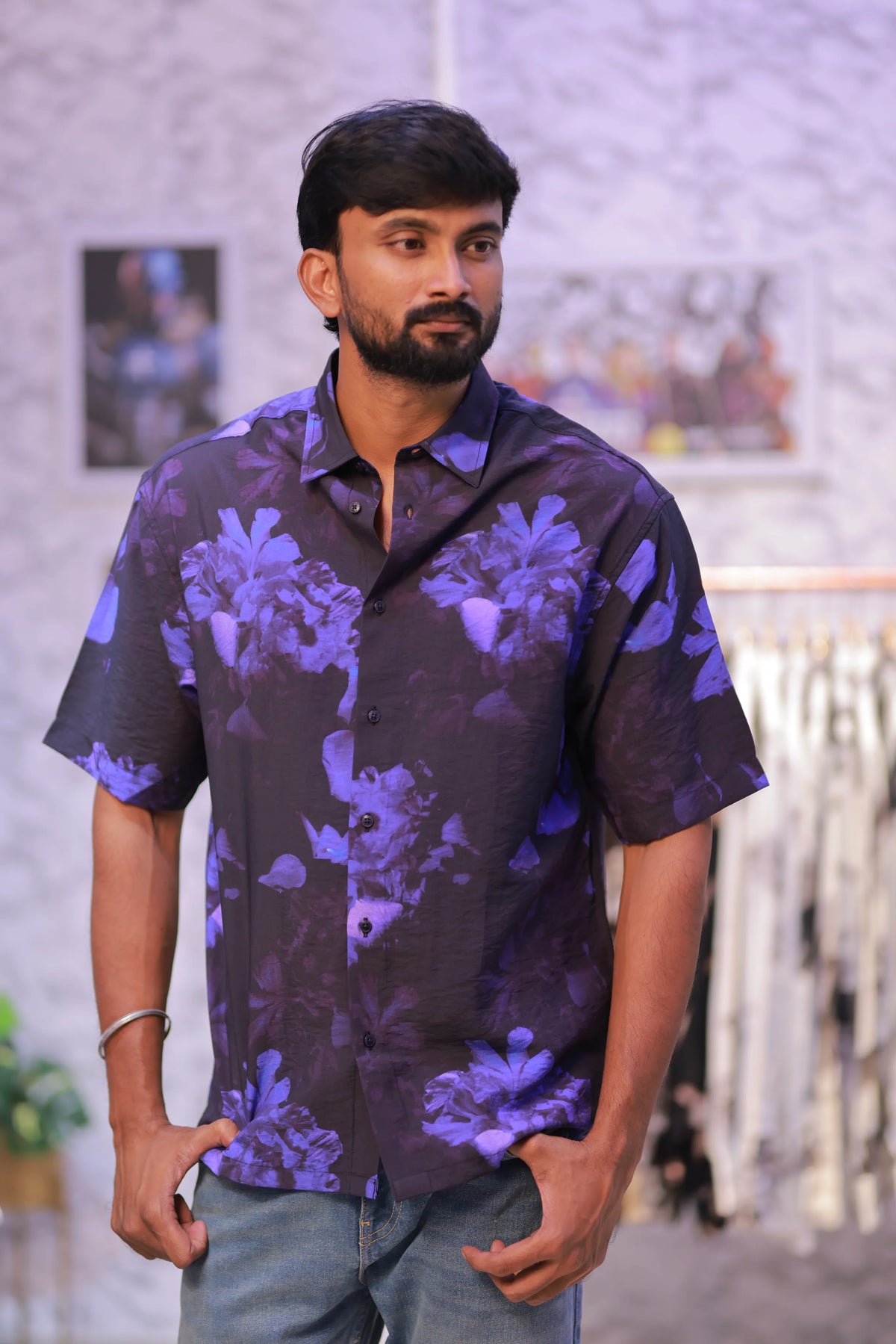 Printed Half-Hand Shirt