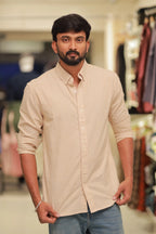 Sandal Linen Striped Full-Hand Shirt